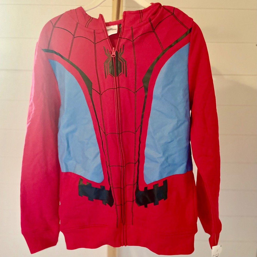 Marvel Spider Man Far From Home Kids Zip Up Hoodie Red‎ Blue XL